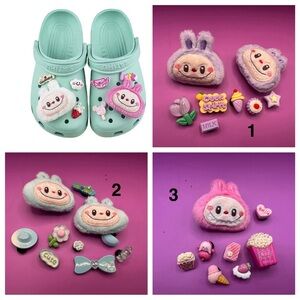 Fuzzy Monster no brand Crocs Plastic Clog Charms sets